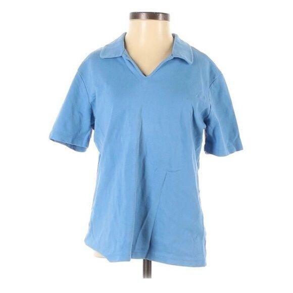 Talbots Womens Blue Cotton Polo Shirt Short Sleeve S - Picture 1 of 5